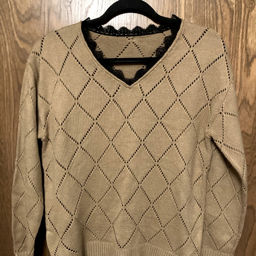 Beautiful tan colored knit sweater